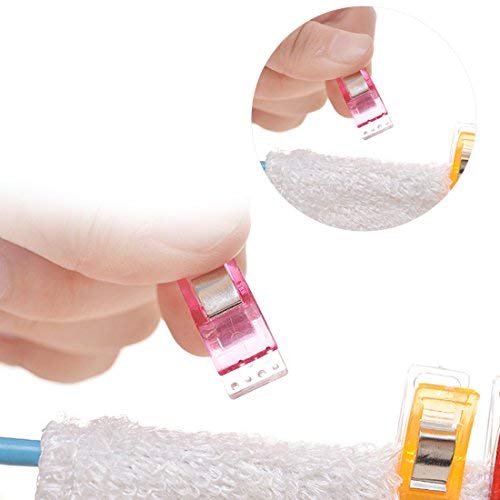 50 clips para costura, creación de mantas, manualidades, de plástico, sin necesidad de agujas, para crochet, tejer, clip de seguridad, varios colores