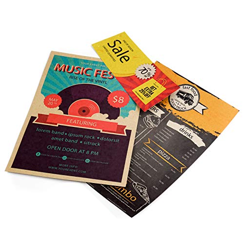 50 hojas papel grueso Cartón reciclado beig kraft claro DIN A4 220 g/m², Cartoncillo compacto para imprimir, manualidades, scrapbook, etiquetas, tarjetas de visita.