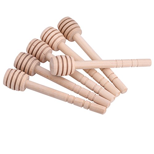 50 Piezas Cuchara de Miel de Madera Palo de Miel para Dispensar Tarros de Miel (10CM / 3.9")