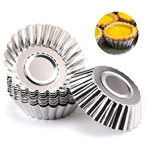 50 piezas Set Molde de Tartaleta de Huevo Tazas de Huevo para Hornear Tarta Mollete Magdalena Material Aluminio DIY Herramienta Cocina