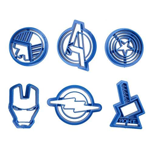 6 moldes de galletas The Avengers Alliance, superhéroes, superhéroes, galletas, pasteles, azúcar, artesanías, vengadores, cortadores de galletas