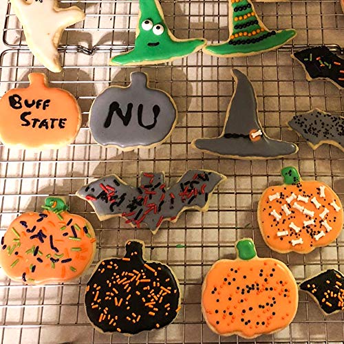 6 moldes para galletas de Halloween de acero inoxidable con calavera, sombrero de bruja, murciélago, fantasma, forma de calabaza para decoración de galletas de Halloween