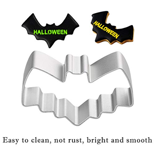 6 Piezas Cortadores Galletas de Halloween Set Acero Inoxidable Moldes para Galletas Herramientas para Hornear Bricolaje -Calabaza Gato Fantasma Brujas Sombrero Murciélagos (6pcs)