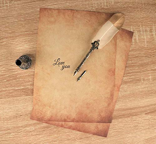 60 hojas Papel con diseño de papel antiguo Carta Pergamino Vintage Din A4 100g/m² Absofine DIY