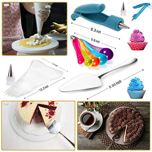 60-Piece Decoración de Pasteles kits insumos - bolsos los pasteles silicona formación hielo más suave tuberías Boquillas acoplador flor Nails levantador Cupcakes Galletas la hornada Herramientas