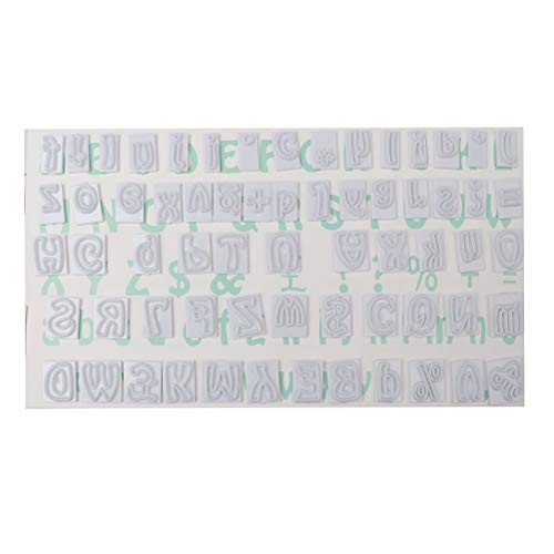 64pcs molde de la letra de la torta, decoración de la torta de fondant que graba en relieve forma
