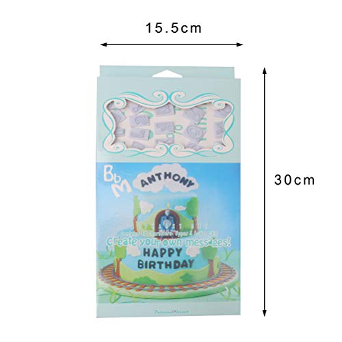 64pcs molde de la letra de la torta, decoración de la torta de fondant que graba en relieve forma