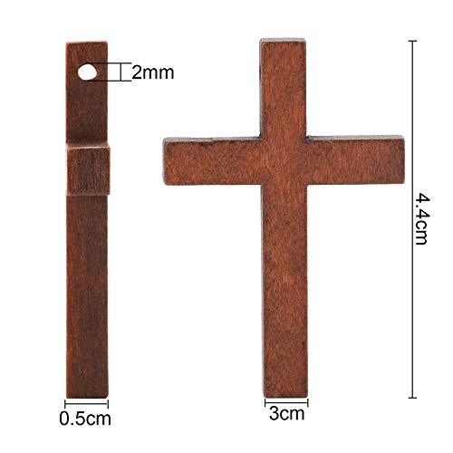 70 Piezas de Madera Colgantes Cruzados DIY Encantos Cruzados Artesanías Artesanales del Partido de Madera Natural DIY Proyectos de Joyería