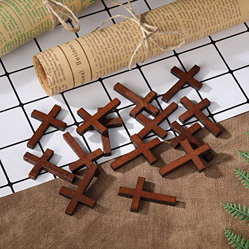 70 Piezas de Madera Colgantes Cruzados DIY Encantos Cruzados Artesanías Artesanales del Partido de Madera Natural DIY Proyectos de Joyería