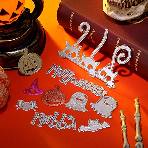 9 Piezas Troqueles de Corte de Halloween Plantilla en Forma de Casa de Calavera Calabaza Troqueles de Corte de Metal para Manualidades de Bricolaje de Tarjeta Álbume de Recortes de Halloween