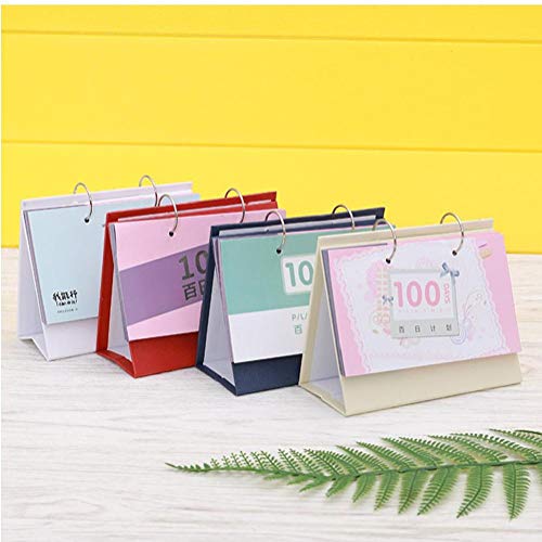 AAGOOD 100 días de Cuenta atrás Calendario de Escritorio Calendario de exámenes Horarios Formulario de Plan de Estudio Cien Día Sprint Calendario de Escritorio (Blanco) Accesorios -Papelería
