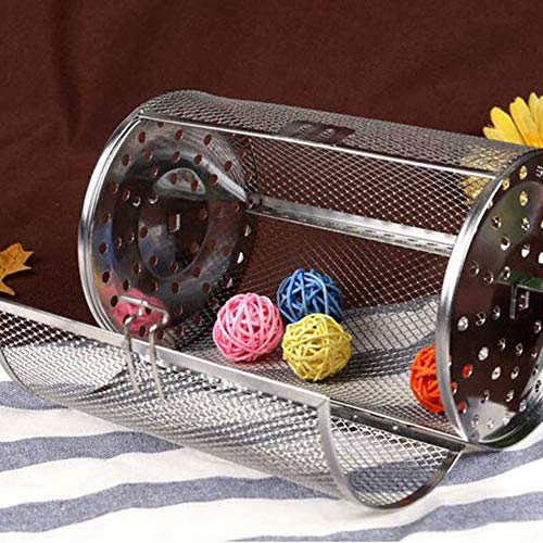 Acero Inoxidable Horno Asado Cesta 8 Pulgadas Asador Parrilla Eléctrica Basket Asar Jaula Giratoria Hornear Parrilla Jaula De Mimbre para Frijoles Horno Eléctrico De Café De Cacahuete Barbacoa con