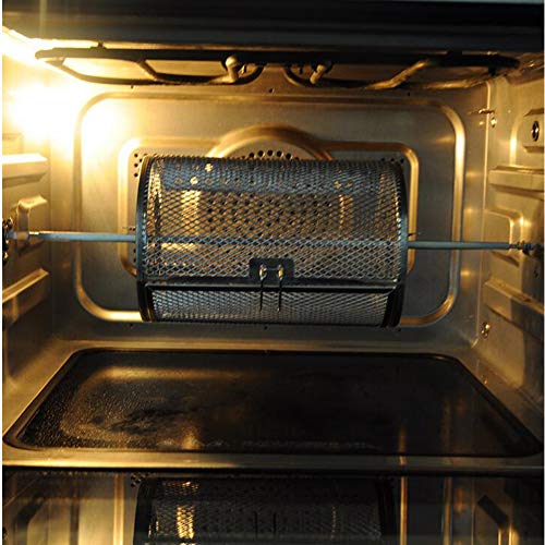 Acero Inoxidable Horno Asado Cesta 8 Pulgadas Asador Parrilla Eléctrica Basket Asar Jaula Giratoria Hornear Parrilla Jaula De Mimbre para Frijoles Horno Eléctrico De Café De Cacahuete Barbacoa con