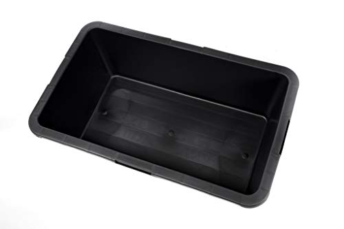 acerto - Cubeta para mortero (80 L, cuadrada, plástico), color negro