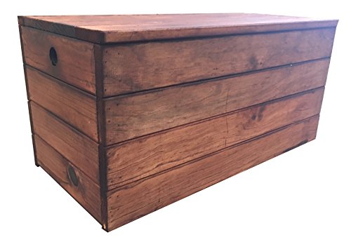 AD servicios Baúl/Banco Color marrón de Madera tratada para el Exterior. Totalmente Montado (100x50x40)