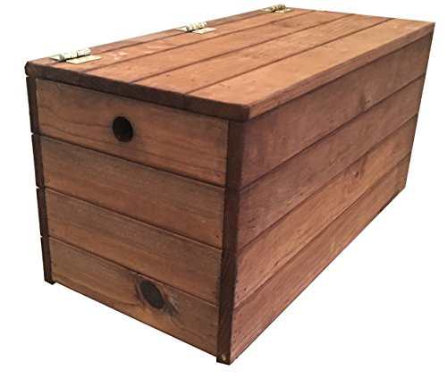 AD servicios Baúl/Banco Color marrón de Madera tratada para el Exterior. Totalmente Montado (100x50x40)