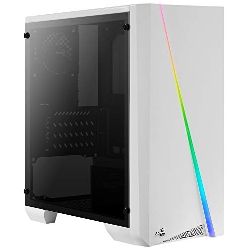 Aerocool Cylon Mini, caja PC Micro ATX blanca, RGB 13, ventana, ventilador 8cm