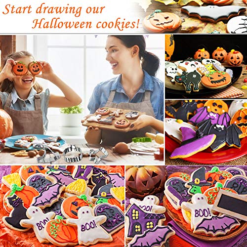 AFASOES 7 Moldes Galletas Halloween Cortadores de Galletas Halloween Moldes Galletas Infantiles Moldes Galletas Acero Inoxidable Cortador para Hacer Galletas, Cookie para Halloween