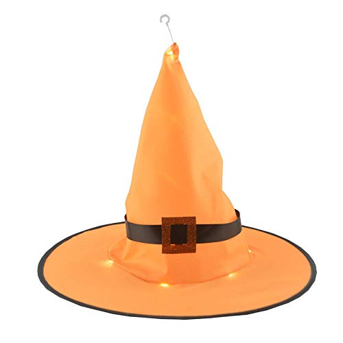 Aibccr Halloween Carnaval Fiesta Anual Fiesta Fiesta Niños Adultos Sombrero de Mago Naranja Sombrero de Bruja Sombrero de Mago Luminoso