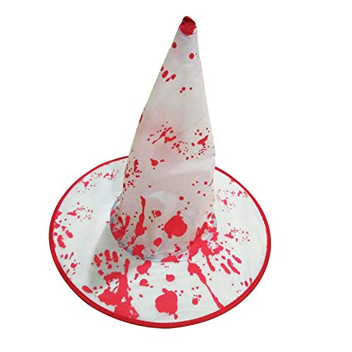 Aibccr Sombrero de Bruja sangrante de Halloween Festival de Fantasmas Viste a héroe Sombrero de Bruja Fiesta Sombrero Festivo