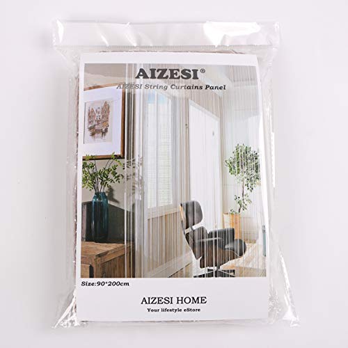 Aizesi - Cortina de tiras para puerta o ventana, protección contra insectos, moscas, panel divisor puertas o ventanas, tela, Whiteblue Hierba Verde#4, 90 x 200