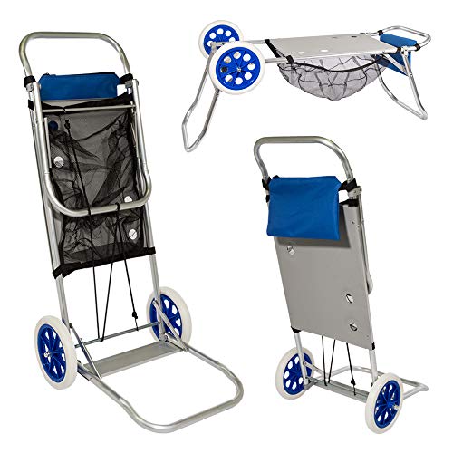 Aktive 53928 Carro portasillas playa aluminio Beach, 52 x 37 x 105 cm