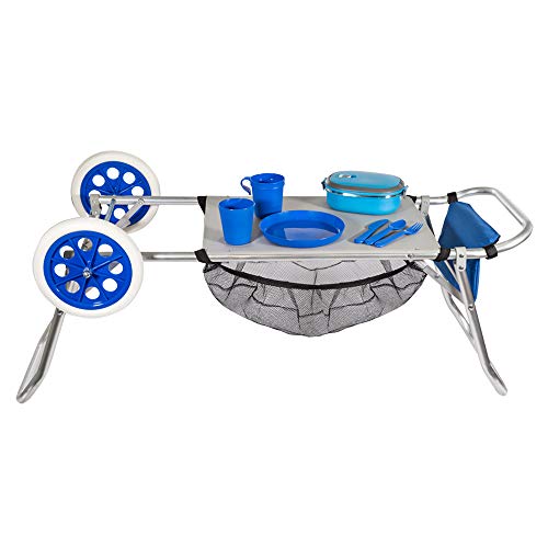 Aktive 53928 Carro portasillas playa aluminio Beach, 52 x 37 x 105 cm
