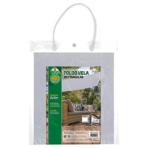 Aktive Garden 53916 - Toldo Vela para Exterior Blanco 200 x 300 cm