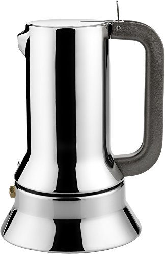Alessi 9090/3 - Cafetera italiana de acero inoxidable brillo 18/10 con base magnética