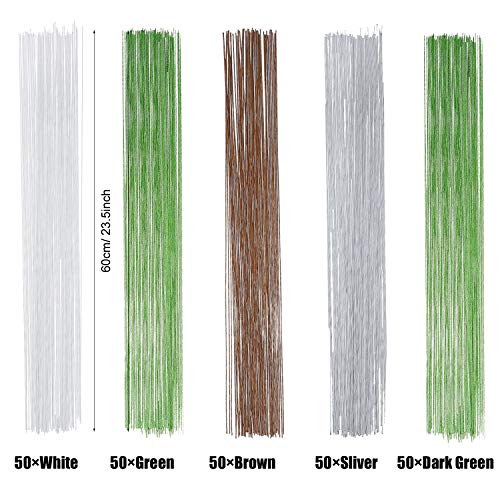Allaozne Kit de Herramienta de Arreglos Florales Cintas Florales, 5 Colores Floral Wire, Cintas Florales de 5 Colores y Cortador de Alambre Floral para Hermoso Arreglo de Ramo