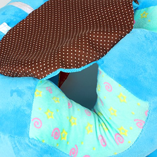Alpacasso Creative Baby Nursing Silla segura para sentarse, cómodo bebé Apoyo Alimentar Sofá de seguridad Juguetes de regalo de felpa. (Blue Dog)