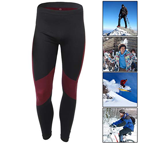 ALPIDEX Set de Ropa Térmica para Hombre, Ropa Interior para esquí - Transpirable, cálida y de Secado rápido, Tamaño:l/XL, Color:Negro-Rojo