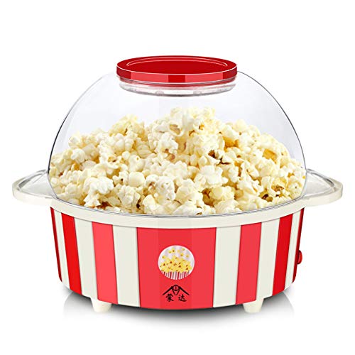 ALUK- Máquina Eléctrica De Palomitas De Maíz con Aceite Caliente, Máquina De Palomitas De Maíz De Calentamiento Rápido De 6 Tazas De 850 W con Varilla Agitadora, Cubierta Transparente Grande