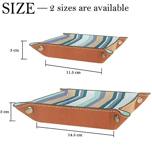 Amili - Bandeja de almacenamiento de dados de piel sintética con diseño de rayas, para llaves, cartera, viajes, diseño moderno