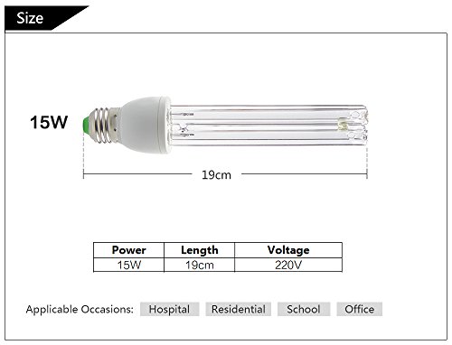 amztolife UV lámpara de esterilización de ozono antibacteriano tasa 99% germicida luces para el baño, dormitorio, cocina, oficina, hotel, escuela