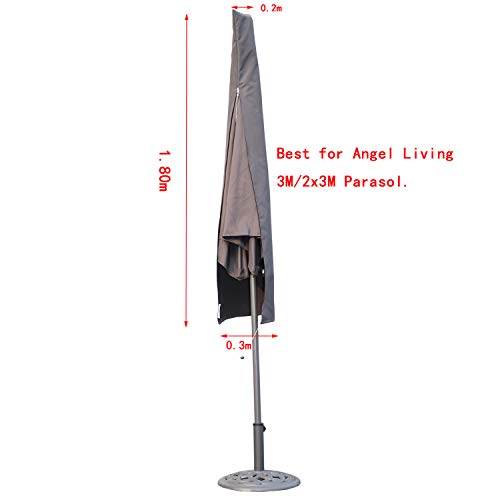 Angel Living Cubierta de Sombrilla, Funda para Parasol de Jardín (Parasol de 2x3 m / 3m)
