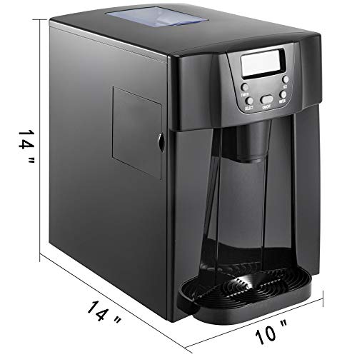 Anhon Máquina para Hacer Hielo Portátil 3 en 1, Dispensador de Hielo y Pantalla LCD, Máquina de Escamas de Nieve, de Color Negro, 185 W, Máquina Hielo Doméstica 2 L para Familias Cafeterías Fiestas