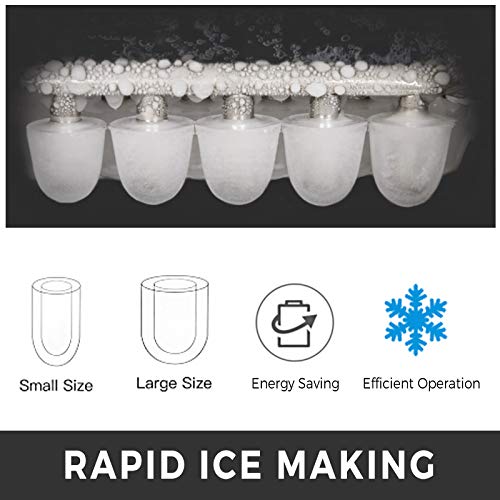 Anhon Máquina para Hacer Hielo Portátil 3 en 1, Dispensador de Hielo y Pantalla LCD, Máquina de Escamas de Nieve, de Color Negro, 185 W, Máquina Hielo Doméstica 2 L para Familias Cafeterías Fiestas