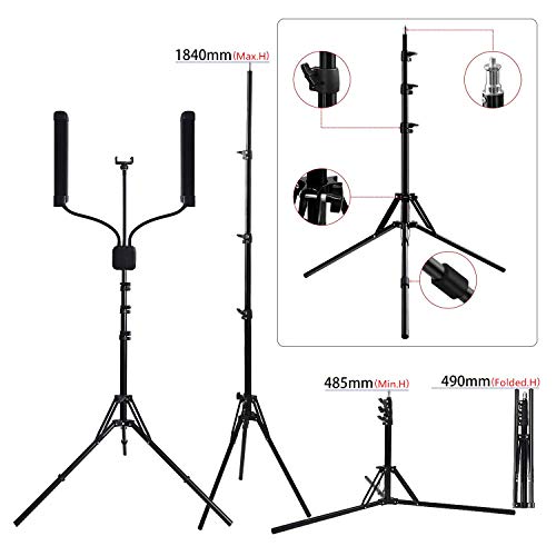 Anillo de luz Led Video Light Multimedia Extreme función Selfie Iluminación fotográfica 3000-5500K Teléfono Lámpara cámara Trípode Kit de luz LED Video Regulable,Maquillaje Video,Youtube, Retrato