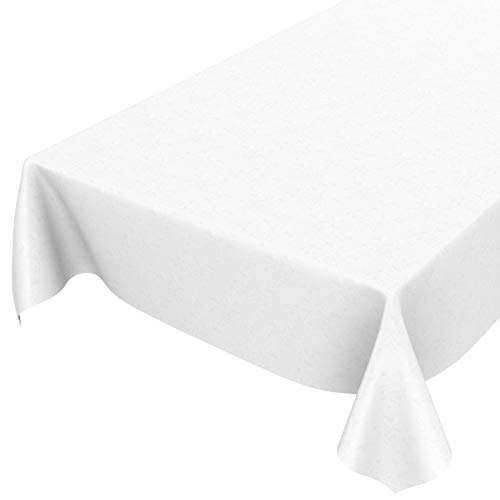 ANRO - Mantel de Hule (100 x 140 cm, 100 x 140 cm), diseño de Flores, Color Blanco