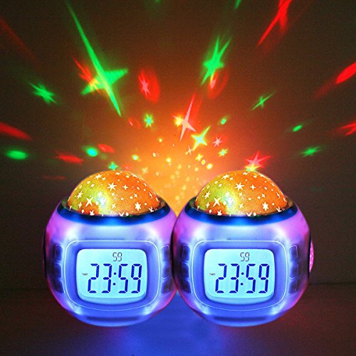 Anself H4962 - Reloj despertador para niños con termómetro, alarma y calendario