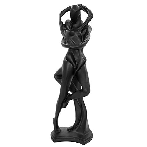 Aoneky Estatua de Pareja de Beso - Figura Decorativa de Resina, Escultura de Novios de Amor, Regalo para Parejas Novios en San Valentín Aniversario, Decoración Moderna Romántica para Casa Salón, Negro
