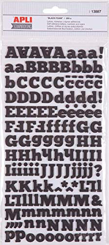 APLI 13887 Letras Adhesivas Goma Eva, Negro, 2H X 13887