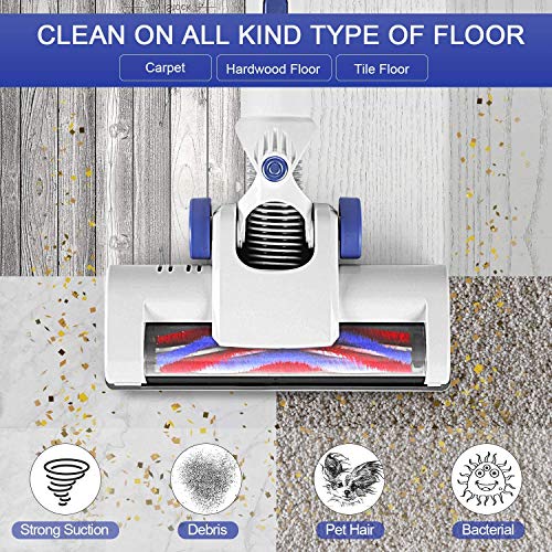 APOSEN Aspiradora Escoba Sin Cable Potente con Muchos Accesorios, Telescópico/Silenciosa y Ligera/Rápida Carga/1.2L/Fácil de Usar, para Pelo de Mascota, Alfombra, Sofá, Coche, Casa, H120