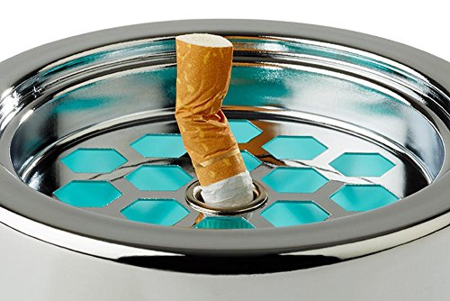 APS Wind Cenicero, diámetro 9,5 cm, h: 8 cm, de cristal, en turquesa