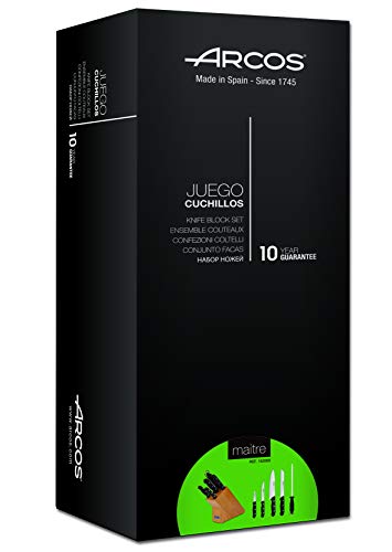 Arcos Maitre - Taco de 4 cuchillos y 1 chaira (5pzs)