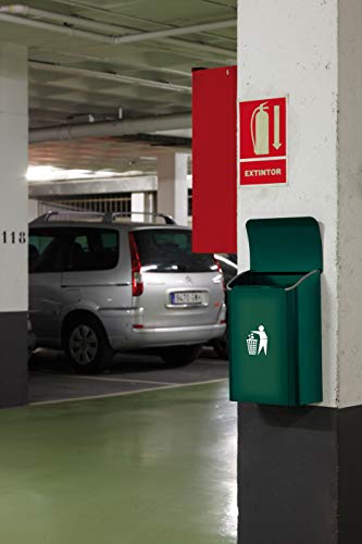 Arregui E6103 - Papelera para garaje, acero, 18L, 275x425x155mm, Verde