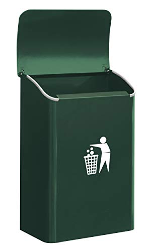 Arregui E6103 - Papelera para garaje, acero, 18L, 275x425x155mm, Verde