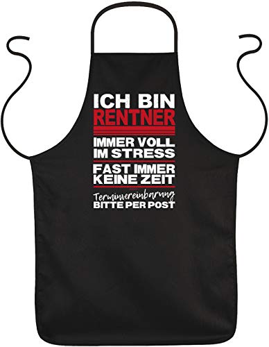 Art & Detail - Delantal para barbacoa, diseño con texto en alemán "Ich Bin Rentner"