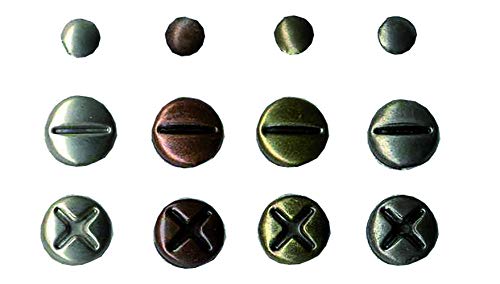 Artemio - Lote de 140 Tachuelas con diseño de Tornillos envejecidos
